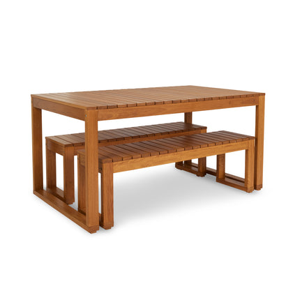 3 piece Outdoor Timber Dining Set - Exemplar Design