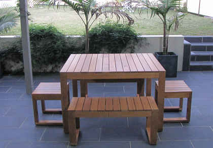 5 piece Outdoor Timber Dining Set - Exemplar Design