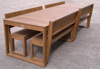 Large Outdoor Timber Dining Sets - The Entertainer Design with Backs